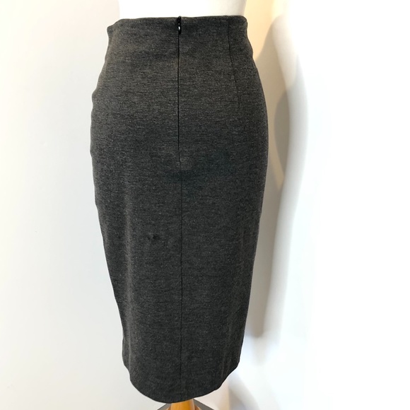 Three Dots Dark Grey Front Asymmetrical Zip Skirt - Picture 8 of 12